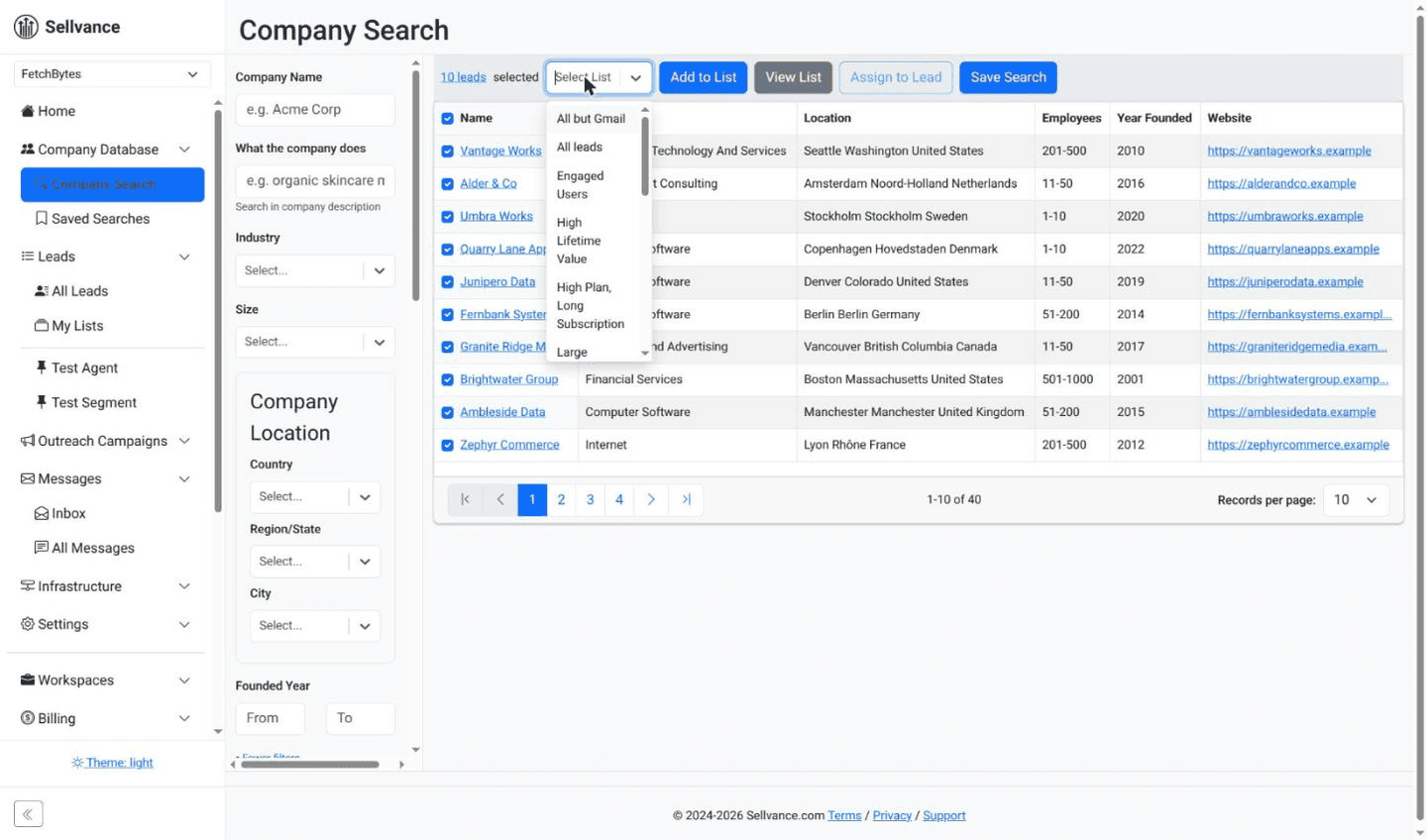 Add contacts to a lead segment