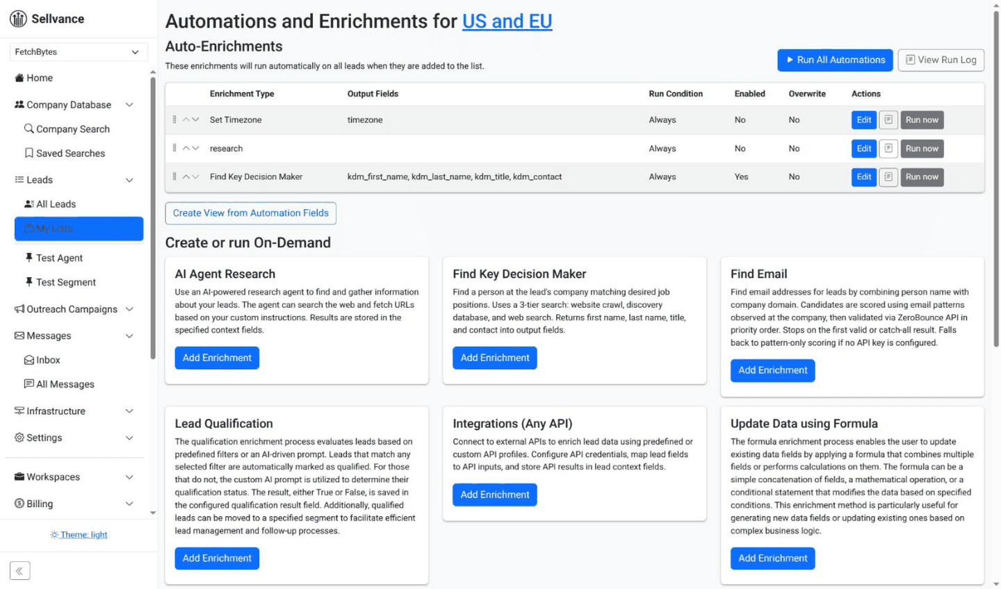 Lead enrichment automations