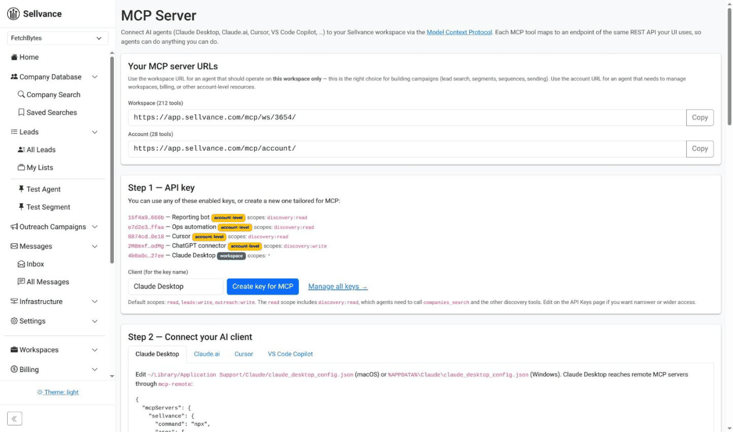 Sellvance MCP server